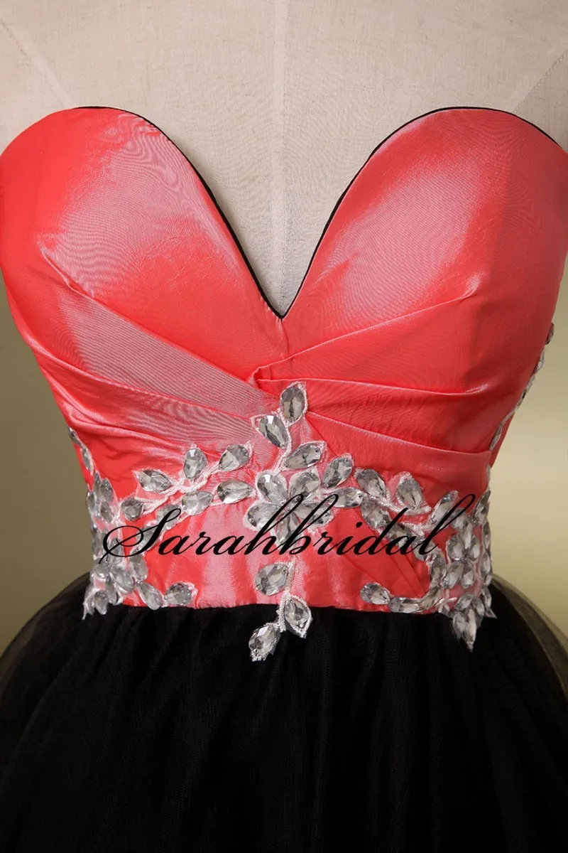 In Stock 2015 Short Mini Tulle Ball Gown Prom Dresses Party Beads Sweetheart Appliques Sexy Homecoming | Свадьбы и торжества