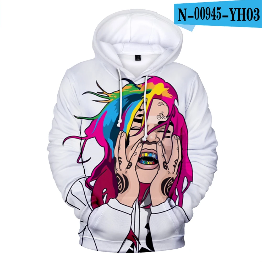 Новинка, 6IX9INE, толстовки с капюшоном, толстовки с 3D принтом для мужчин/wo, мужские свитшоты, Осенние теплые толстовки с 3D принтом, популярное повседневное пальто, топы для мальчиков, размер XXS-4XL - Цвет: 3D