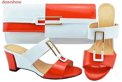 

doershow italian shoes and bag set wholesale 2018 cheap wedding shoes and matching purse for women party!BF1-20