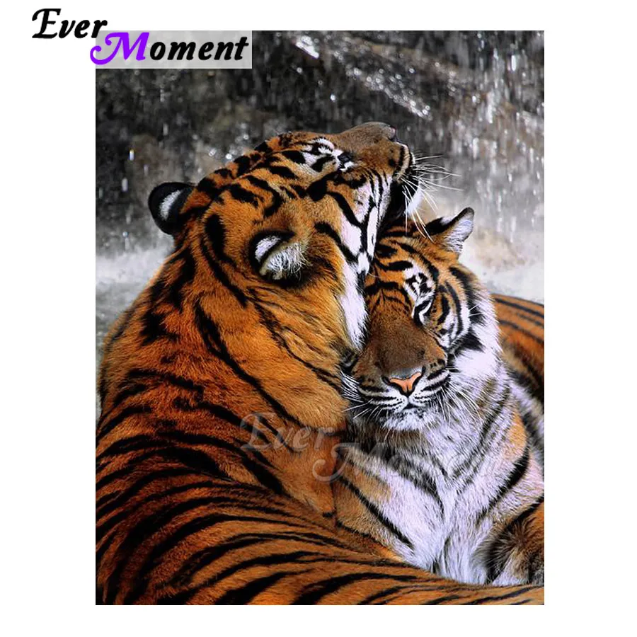 Картина с бриллиантами Ever Moment стразы тигром полное квадратное украшение для дома