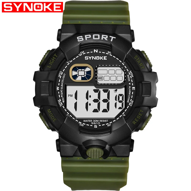 SYNOKE спортивные цифровые часы для мужчин светодиодный Будильник