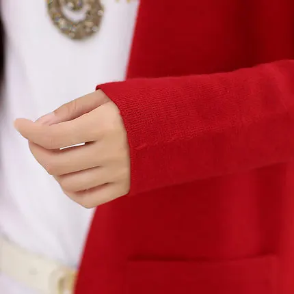 Новинка классический модный свитер на весну и осень облегающий длинный вязаный