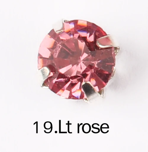 19. Lt Rose 30 цветов, 4 мм-8 мм, пришивные стразы, серебристые Стразы с кристаллами, для полного платья - Цвет: 19. Lt Rose