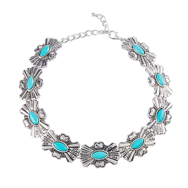 Новый европейский и американский стиль Ретро зеленый камень Цепочки ожерелья