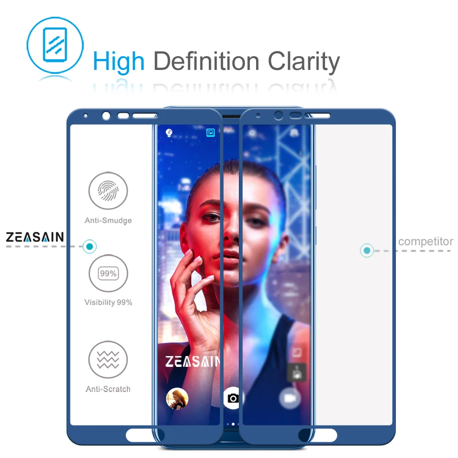 2 шт./упаковка закаленное стекло для Huawei Honor View 10 V10 V 9H|Защитные стёкла и плёнки