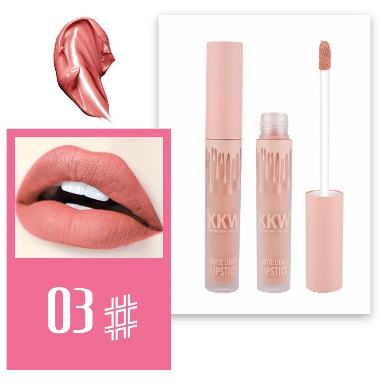 Kkw beauty, Матовый жидкий блеск для губ, набор для дня рождения, коллекция, телесный блеск для губ, цвет, стойкий тинт для губ, корейский комплект - Цвет: 3