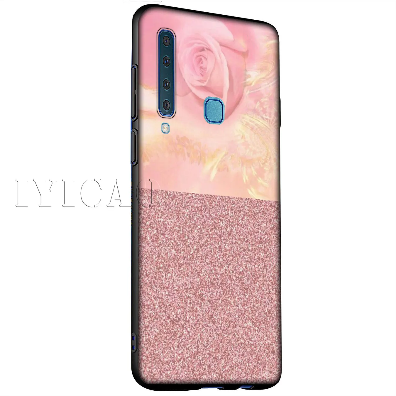 IYICAO Gold Pink rose Glitter Dust Silicone Soft Case for Samsung Galaxy A6 Plus A9 A8 A7 2018 A3 A5 2016 2017 Note 9 8 |