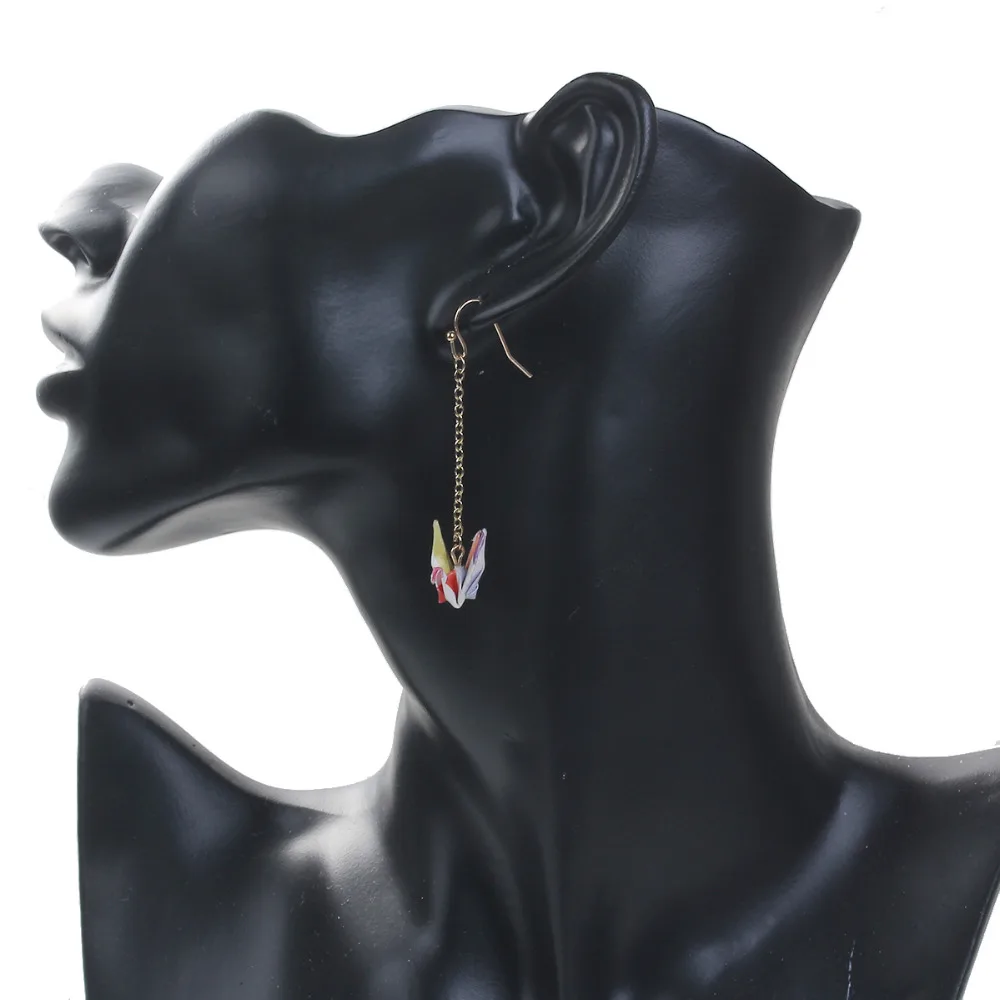 Серьги Doreen Box в японском стиле серьги капли золотого цвета журавль оригами 58 мм x 30