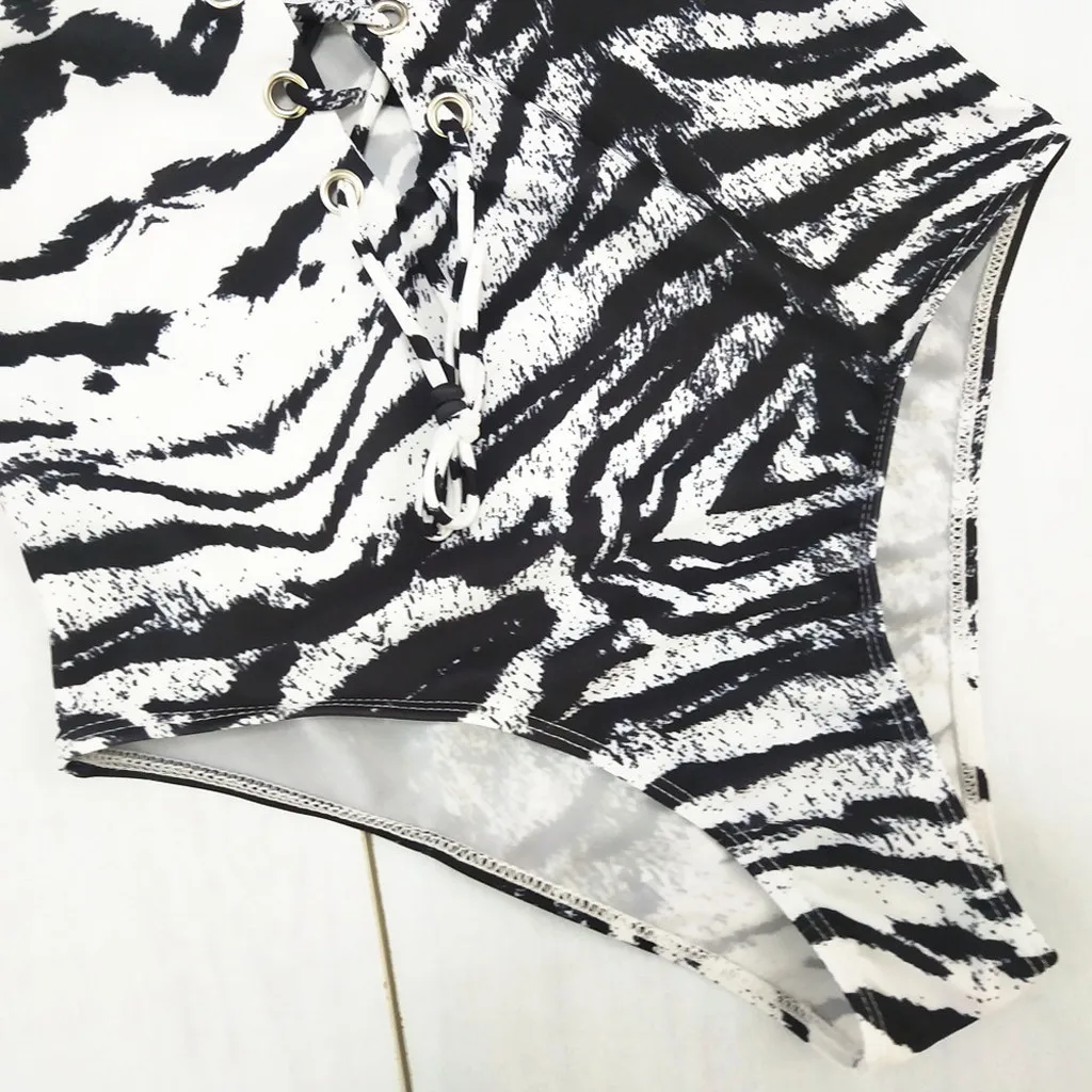 Женская сорочка с леопардовым принтом бандажный купальник бикини пляжная Мода