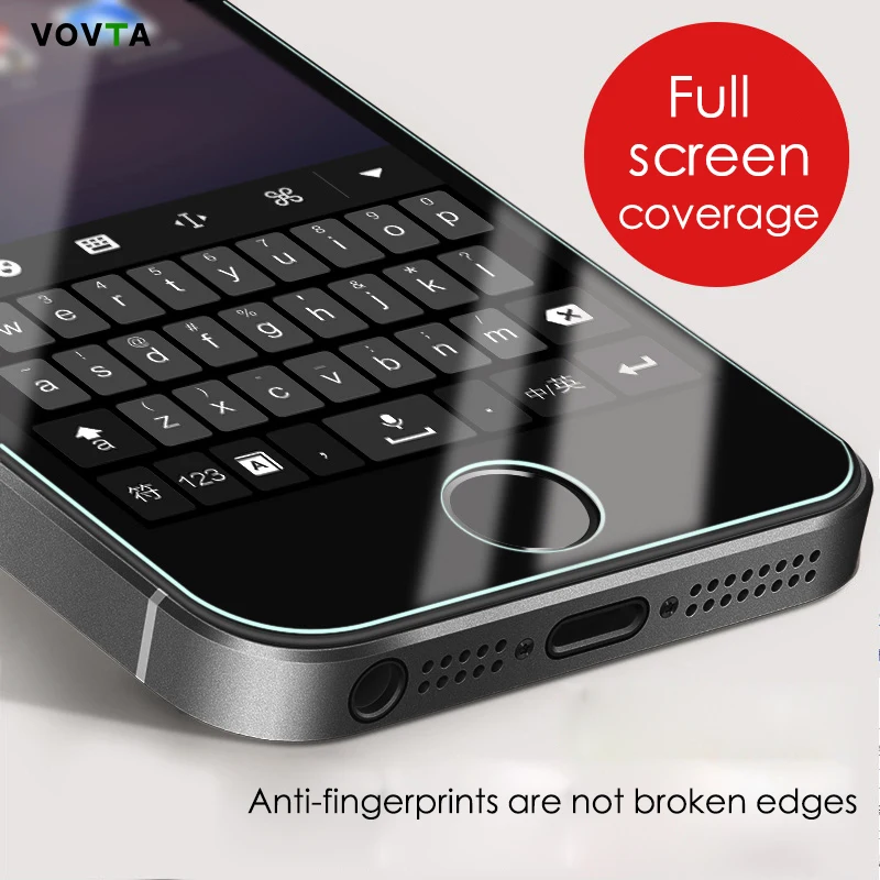 VOVTA 0 26 мм закаленное стекло для iphone 5s 6 6s 7 защитная пленка 9 H Премиум протектор