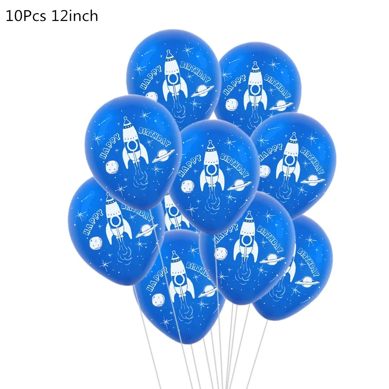 10pcs 12inch blue 10 шт. вечерние воздушные шары космонавта, галактические тематические праздничные Детские шары для дня рождения - Цвет: 10pcs 12inch blue