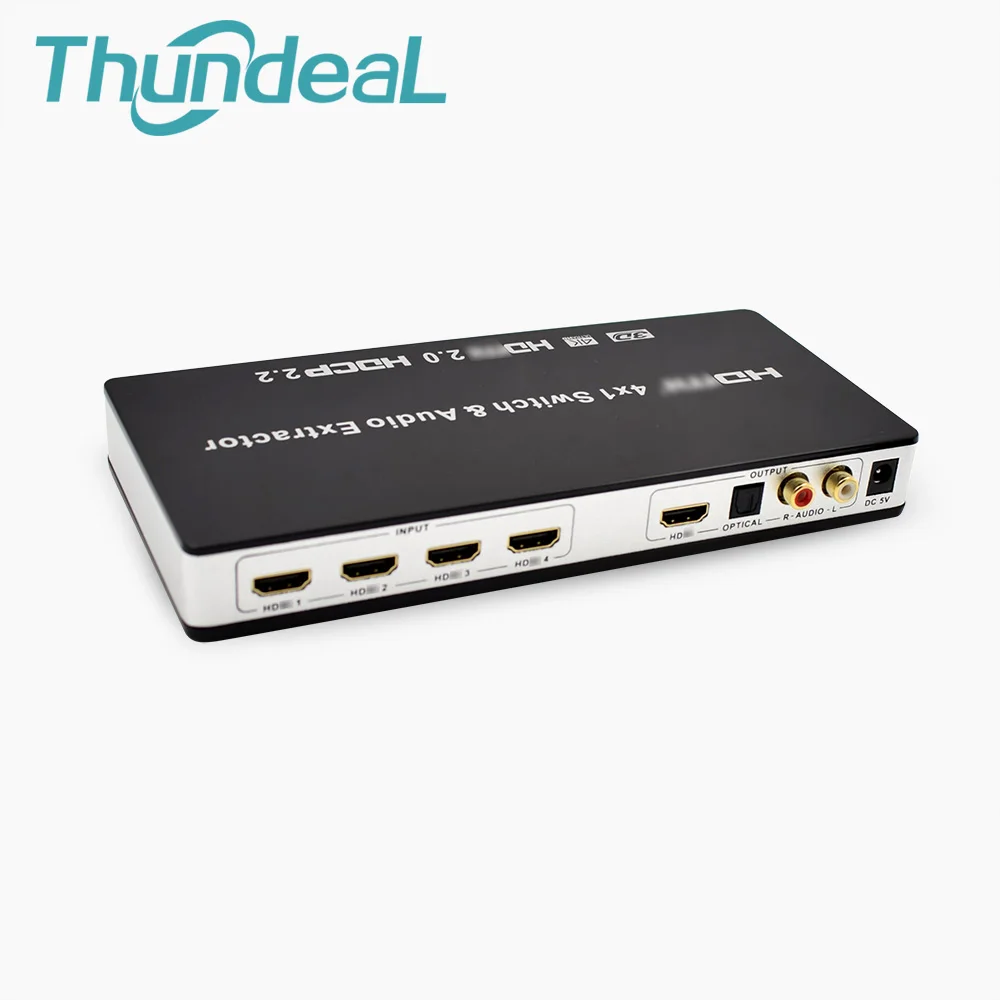 ThundeaL HDMI 2,0 4 к 1 HDMI переключатель аудио экстрактор для xbox DVD tv 4x1 2,0 HDMI коммутатор 4 к 60 Гц 3D ARC видео аудио SPDIF RCA