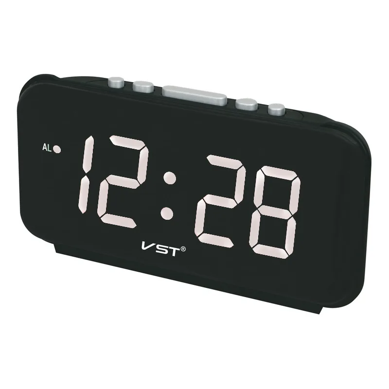 Big Numbers Large Display Alarm Clock Modern Plastic Table Digital Led Glowing Desk Luminous | Дом и сад