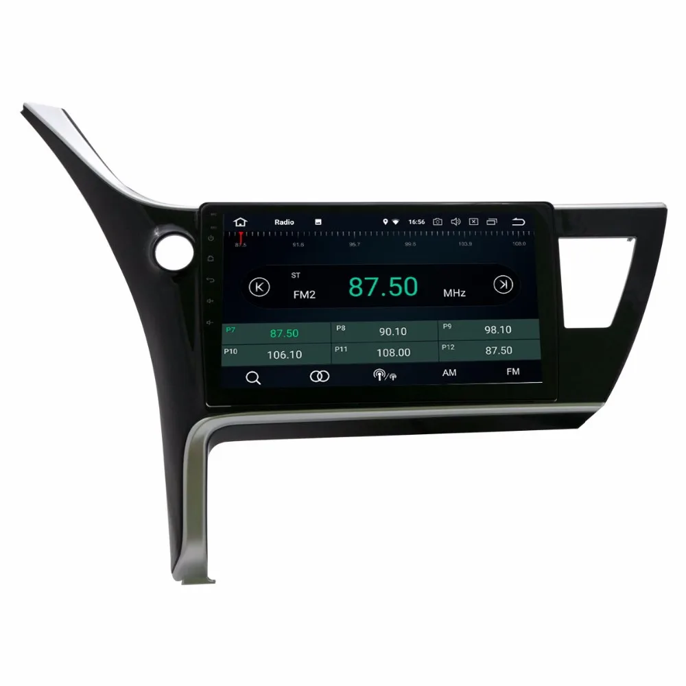 Восьмиядерный 1" Android 8,0 автомобильный DVD мультимедийный плеер для Toyota Corolla gps навигационная система PX5