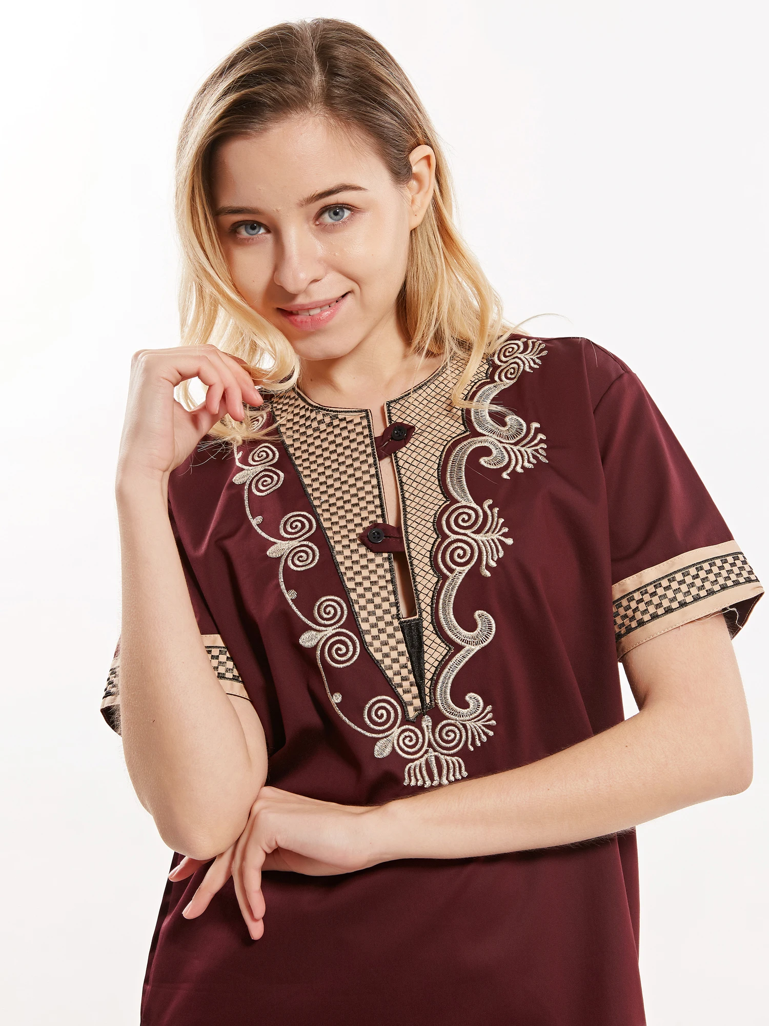 Унисекс Dashikiage мусульманская рубашка вышитая индивидуальная одежда jelaba homme