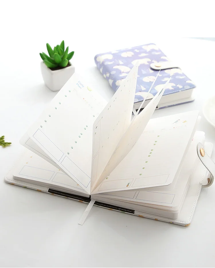 A5 Kawaii книга в твердой обложке из искусственной кожи медведь мороженого Тетрадь блокнот Цвет бумажный Дневник Книга Школа планирования канцелярские принадлежности канцелярские товары