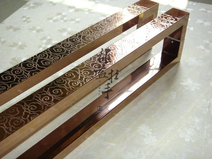 Китайская антикварная ручка двери из нержавеющей стали розового золота