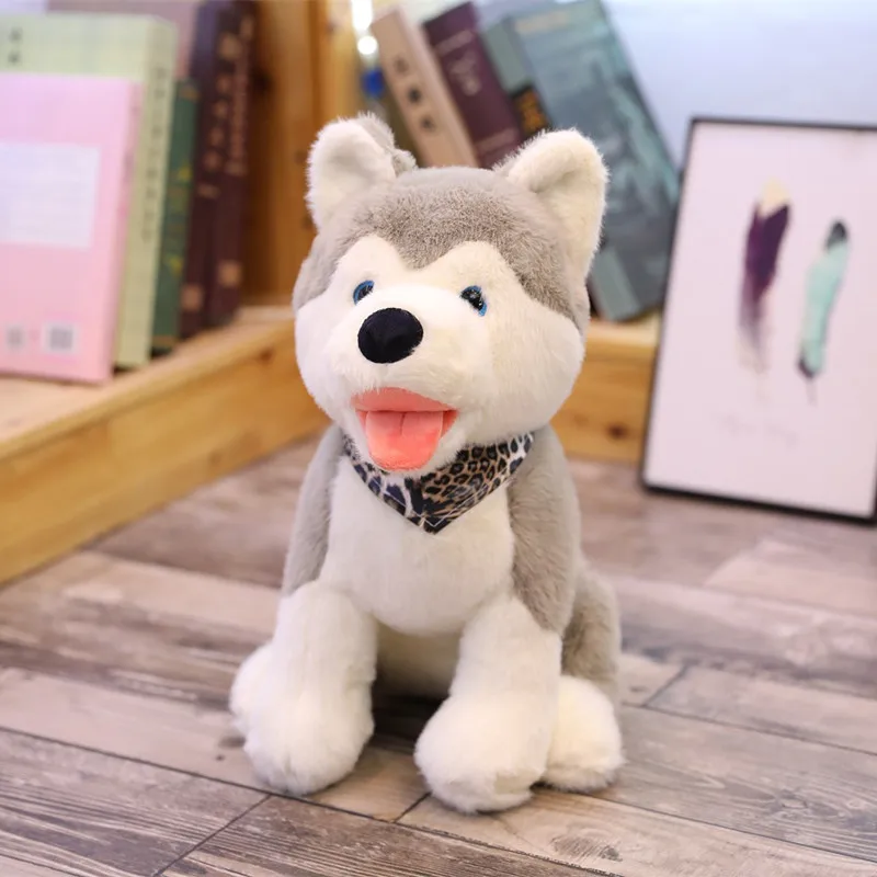 

28-48cm Cute Simulation Husky Plush Toy Stuffed Animal Lifelike Dog Doll Lovely Pillow for Children Peluche Girls Gift Brinqudos