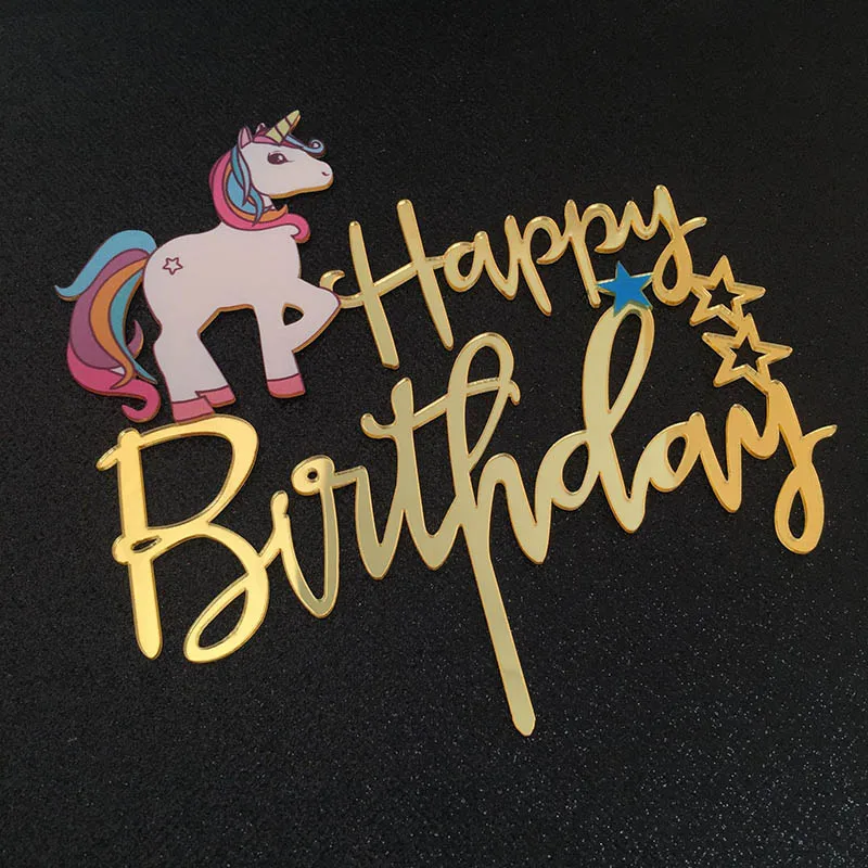 cake topper 2 WEIGAO Unicornio Юбилей Декор одноразовая посуда для Единорог День рождения украшения детей Baby Shower Декор поставки - Цвет: cake topper 2