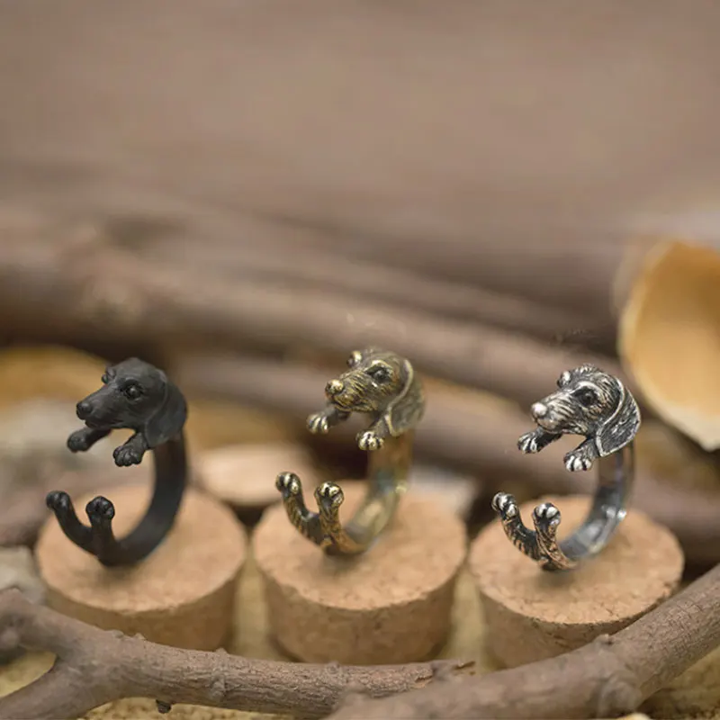 Винтажные кольца с длинным рукавом &quotМопс&quot регулируемые 3D в стиле панк героями