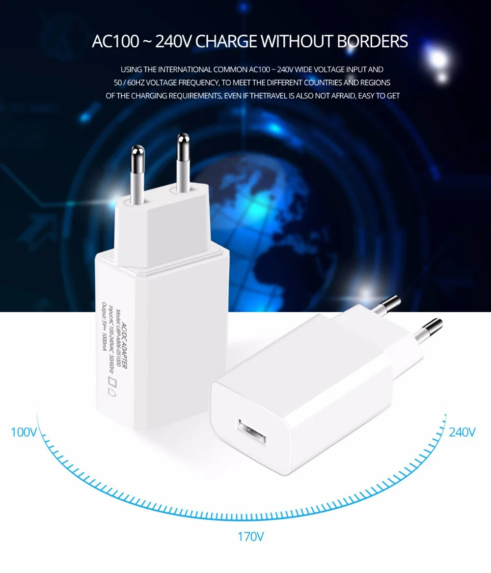 Ankndo Mini USB зарядное устройство для телефона 5 в 1 а быстрое зарядное устройство портативное зарядное устройство USB для путешествий 5 Вт адаптер EU Универсальное зарядное устройство USB адаптер питания