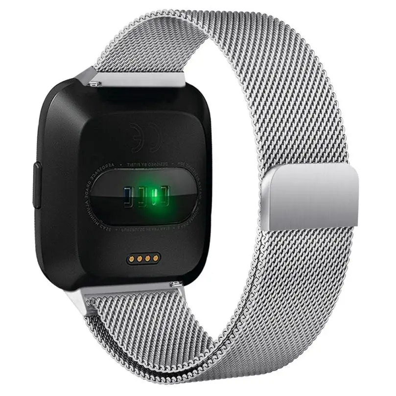 Silver Миланская Магнитная Петля из нержавеющей стали ремешок для Fitbit Versa золотые часы 5,5-6,7 дюймов Прямая поставка наручных часов Mar 21 - Цвет: Silver