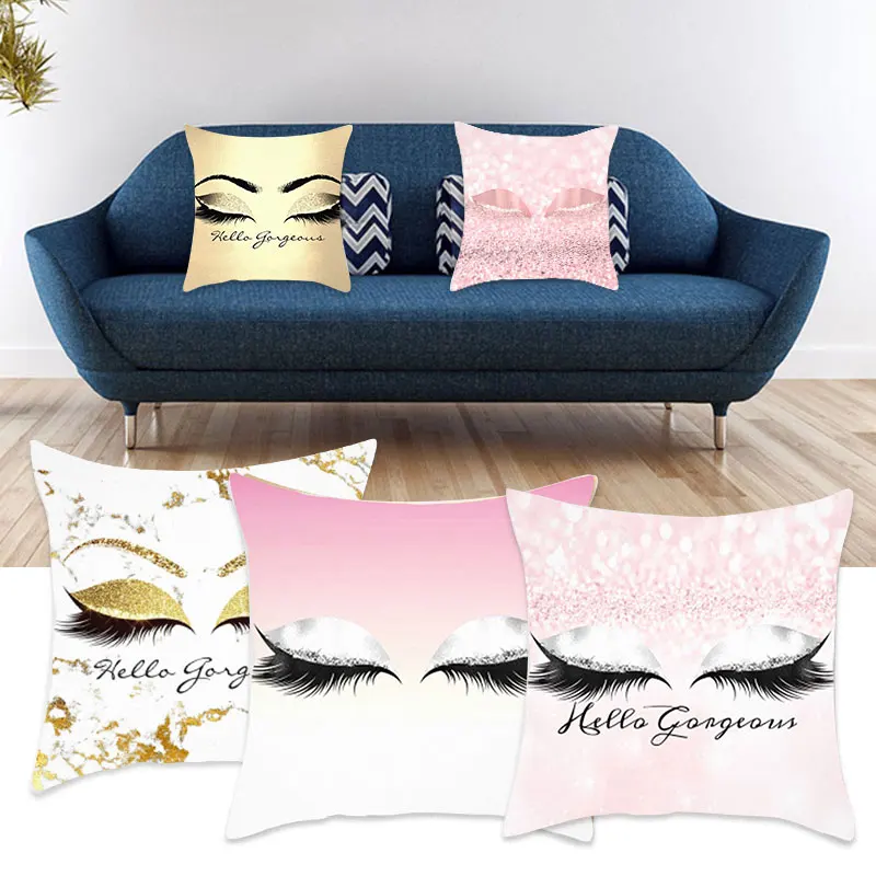 Pillow Cover Cushion Peach Skin Cases Eye Durable Pattern Soft Eyelash | Дом и сад