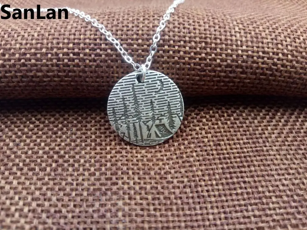 1pcs Lovely Fashion nature pine tree pendant under the moon Camping with house necklace Lover Gift woman necklaces SanLan | Украшения и