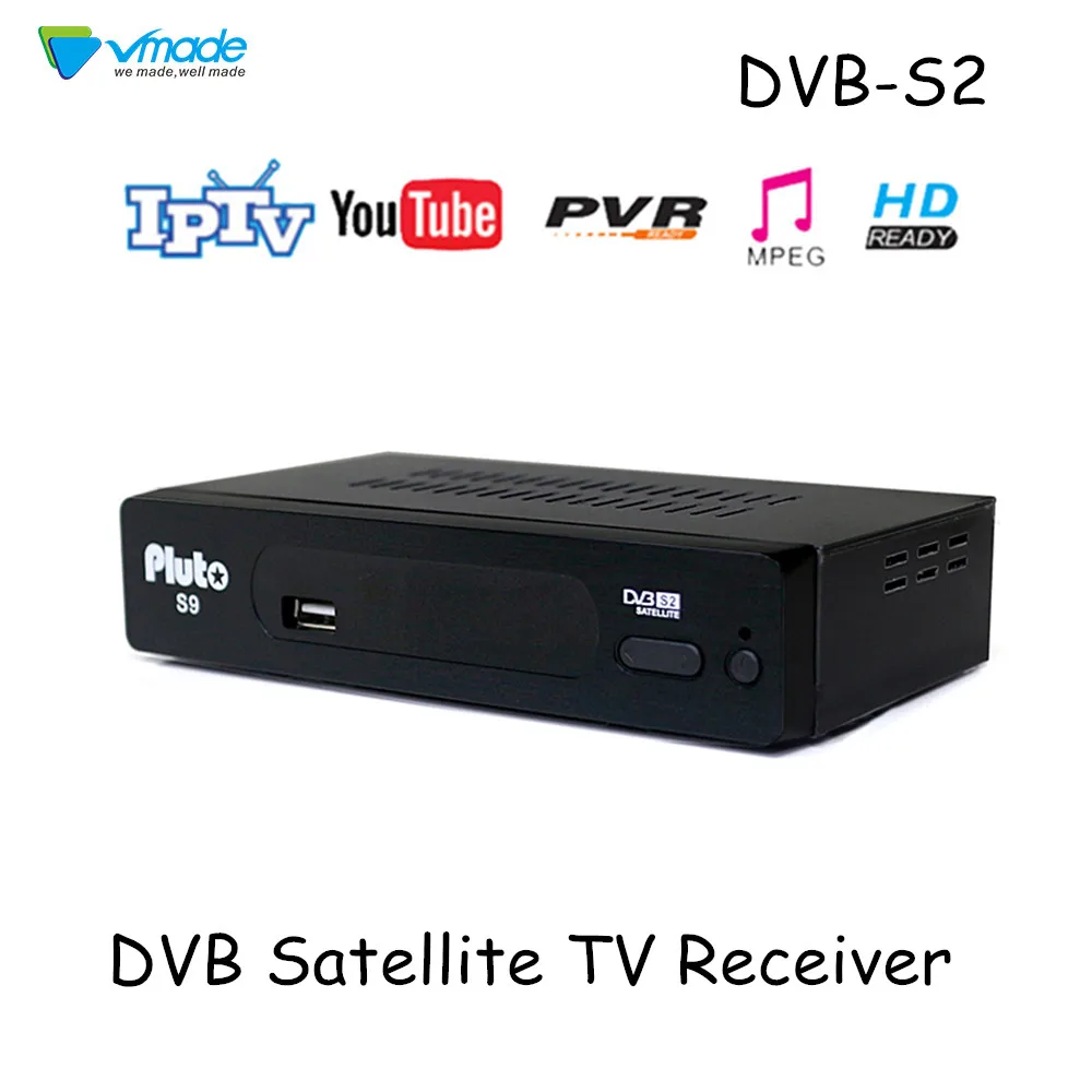 Vmade полностью HD цифровой DVB S2 Pluto S9 спутниковый ТВ приемник H.264 MPEG 4 Поддержка CCCAM