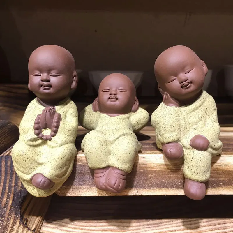 Чайный домик украшение бутик мини Чай Домашние животные Будда маленький монах