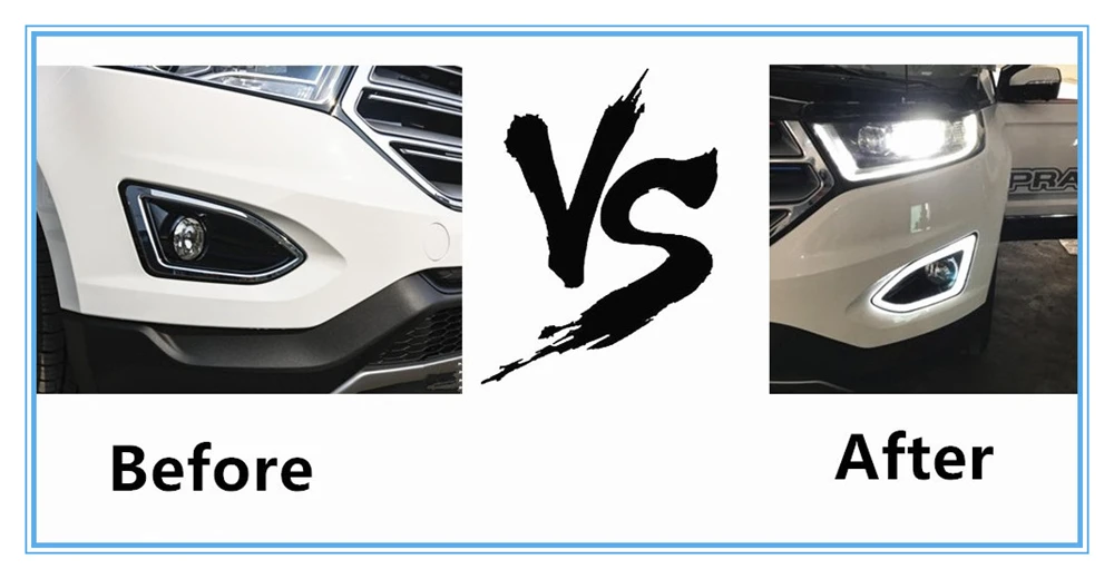 Автомобиль мигает 2 шт. светодиодный DRL для Ford Edge дневные ходовые огни 12 В водонепроницаемый желтый siganl Противотуманные фары с отверстием противотуманной фары