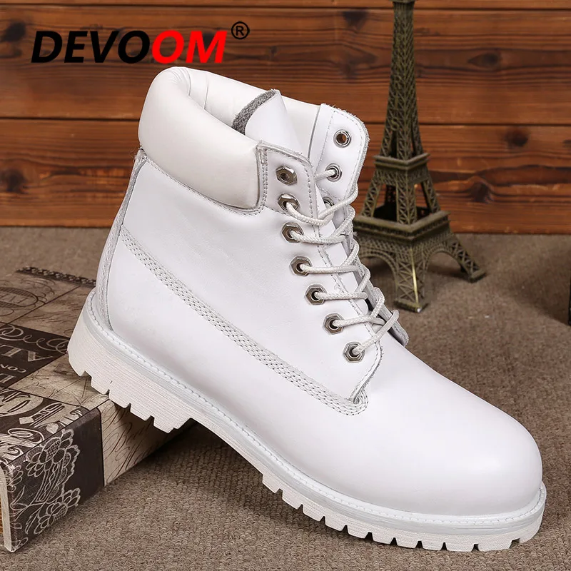 white with fur Модные женские белые ботинки; кроссовки; ботинки из натуральной кожи; женские зимние ботинки на платформе; ботильоны; коллекция года; зимняя обувь на меху; большие размеры; Bottes - Цвет: white with fur