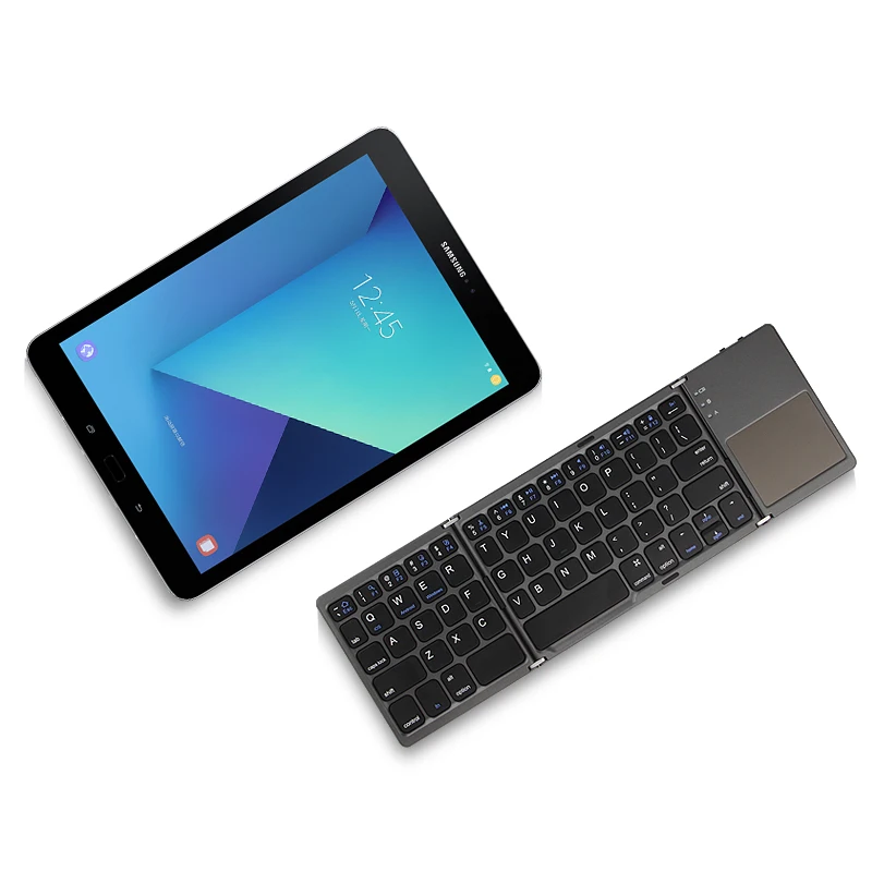 Складная мини клавиатура Bluetooth складная беспроводная с тачпадом для Samsung Galaxy Tab