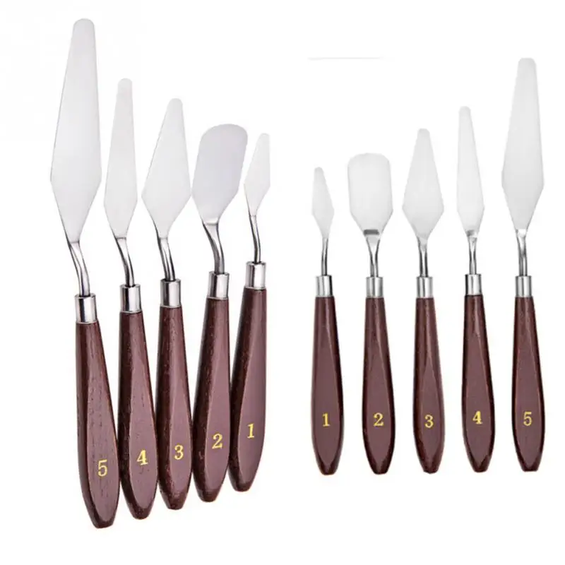 Новая модель 5 шт. деревянная ручка для картины маслом легкая с цветовой