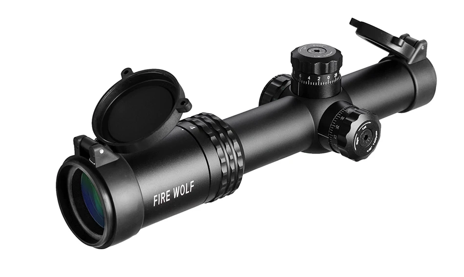 FRIE WOLF Серебряный 1-4X24 Riflescopes прицел Red Dot охотничий ж/крепления для AR15 AK