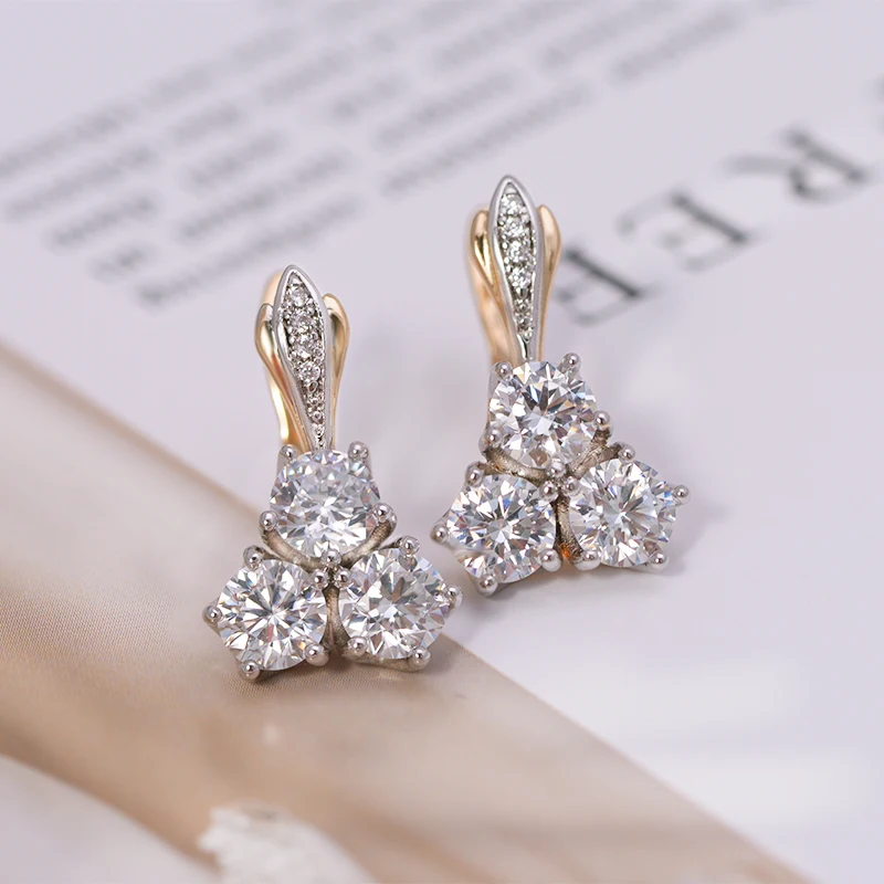 MxGxFam AAA+ серьги-кольца с цирконом для элегантных женщин девушек 18 К смешанный золотой цвет модные ювелирные изделия Высокое качество
