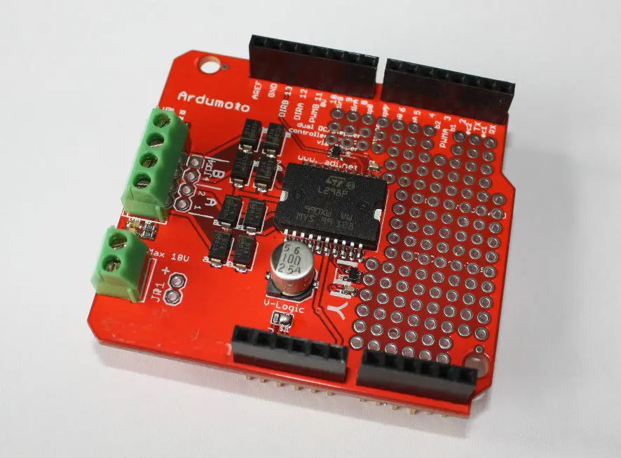 Щит двигателя L298P плата драйвера для Ardumoto Arduino UNO Mega 2560 L298P/AVR/LPC|shield for arduino uno|shield