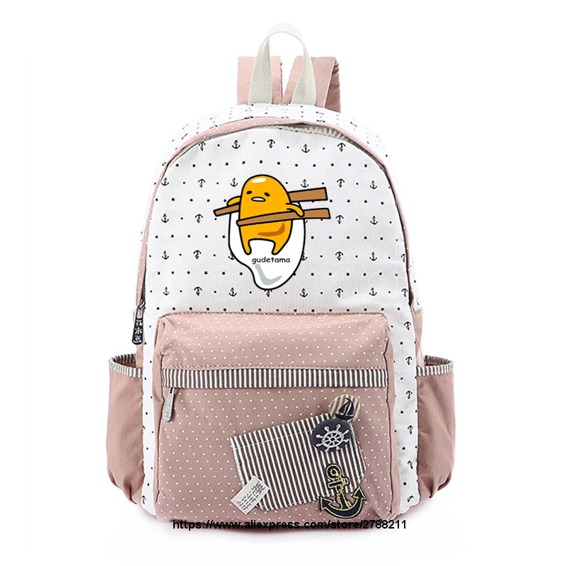 Gudetama Холщовая Сумка с изображением ленивого яйца из Мультфильма Рюкзаки Рюкзак для девочек школьная сумка дорожная сумка через плечо сумка для книг
