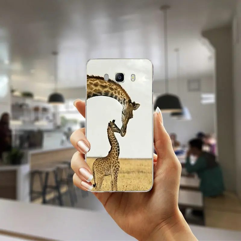 Милое животное Жирафы мягкий TPU мобильный чехол для телефона samsung Galaxy Note 2 3 4 5 8 S2 S3