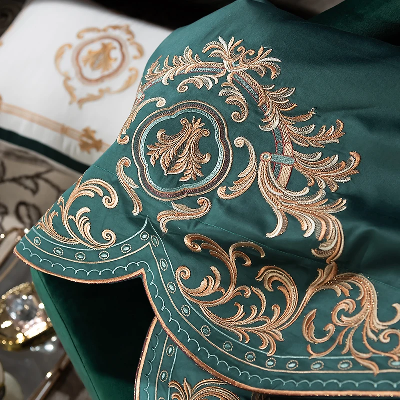 

Luxury embroidery bed set bedding sets 4pcs queen king size bed sheet set,100S egyptian cotton bed linen pillowcases