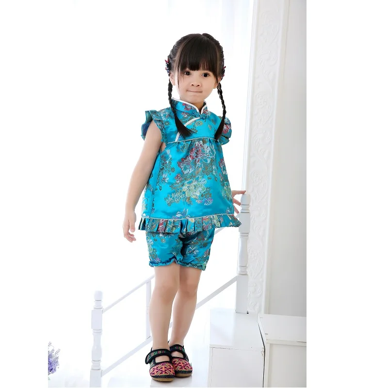 Новинка 2020 года комплекты одежды для малышей на китайский год костюм Qipao одежда