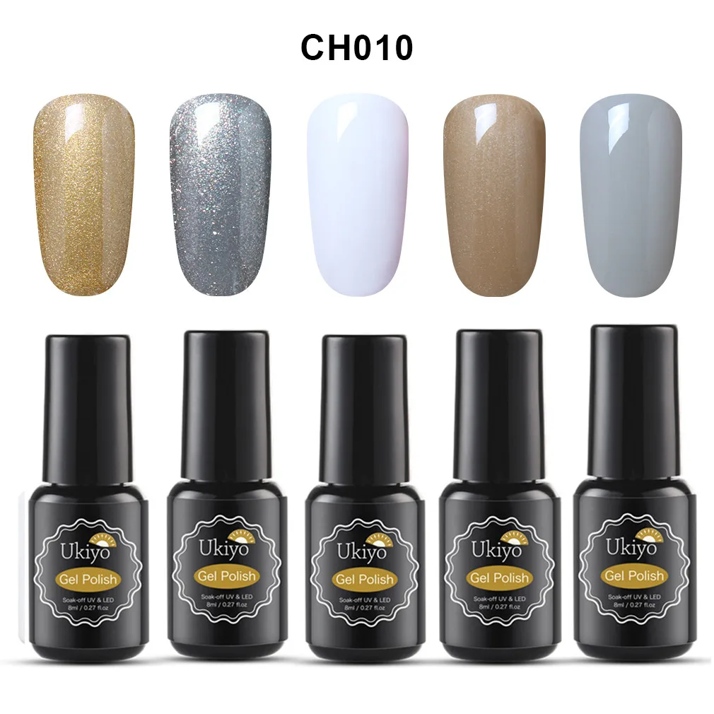 CH010 Ukiyo 5 шт./лот Soak Off лак для ногтей чистый цвет Гибридный гель лак для ногтей, маникюр Дизайн Полупостоянный маникюрные трафареты лак - Цвет: CH010