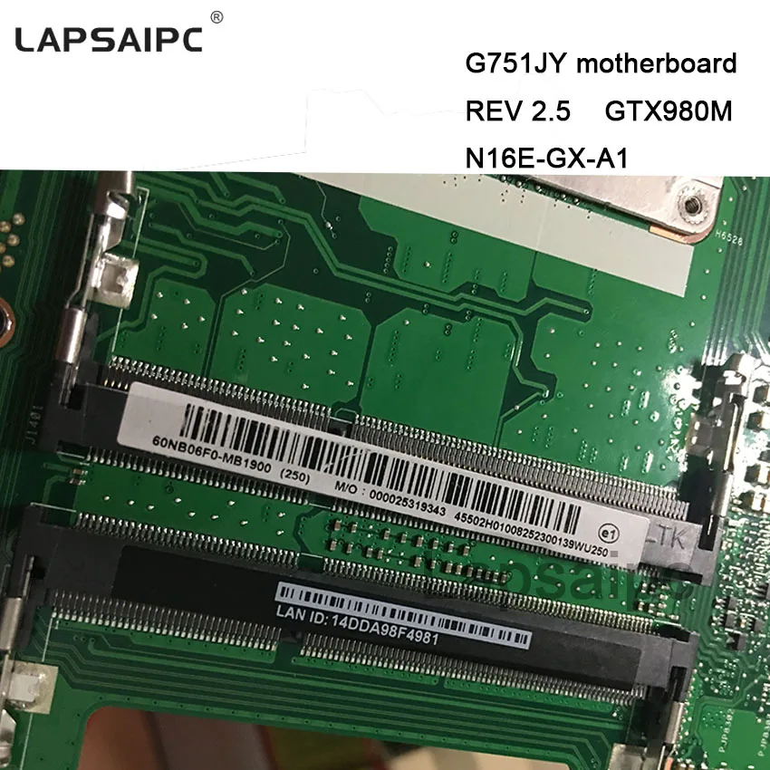 Материнская плата G751JY GTX980M 2 шт./лот для ASUS материнская REV 3 0 игровая карта i7 ЦП 60NB06F0