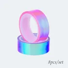 8 шт.компл. украшение для ритмической гимнастики, голографическая Блестящая лента, кольцо-палочка, аксессуар, декоративная фотобумага