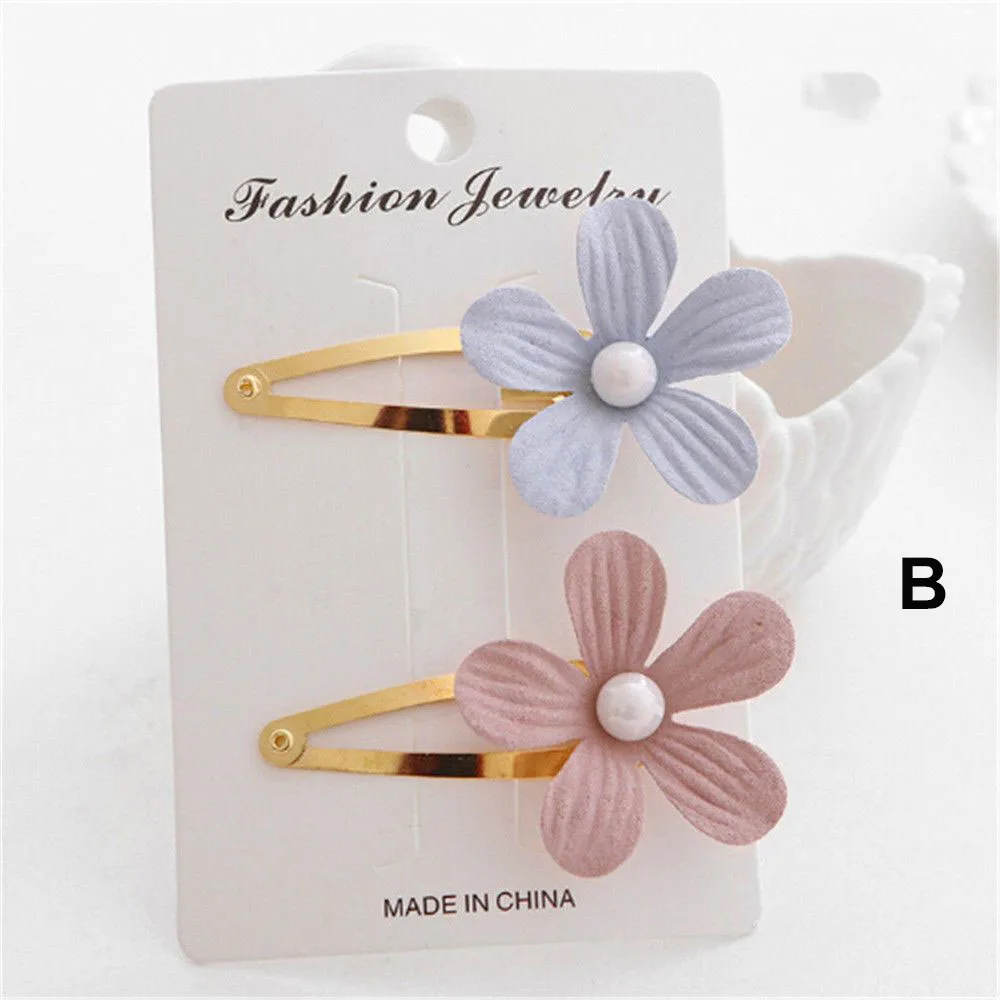 2 шт./лот милые маленькие заколки для волос с цветком сливы Детские зажимы ободки