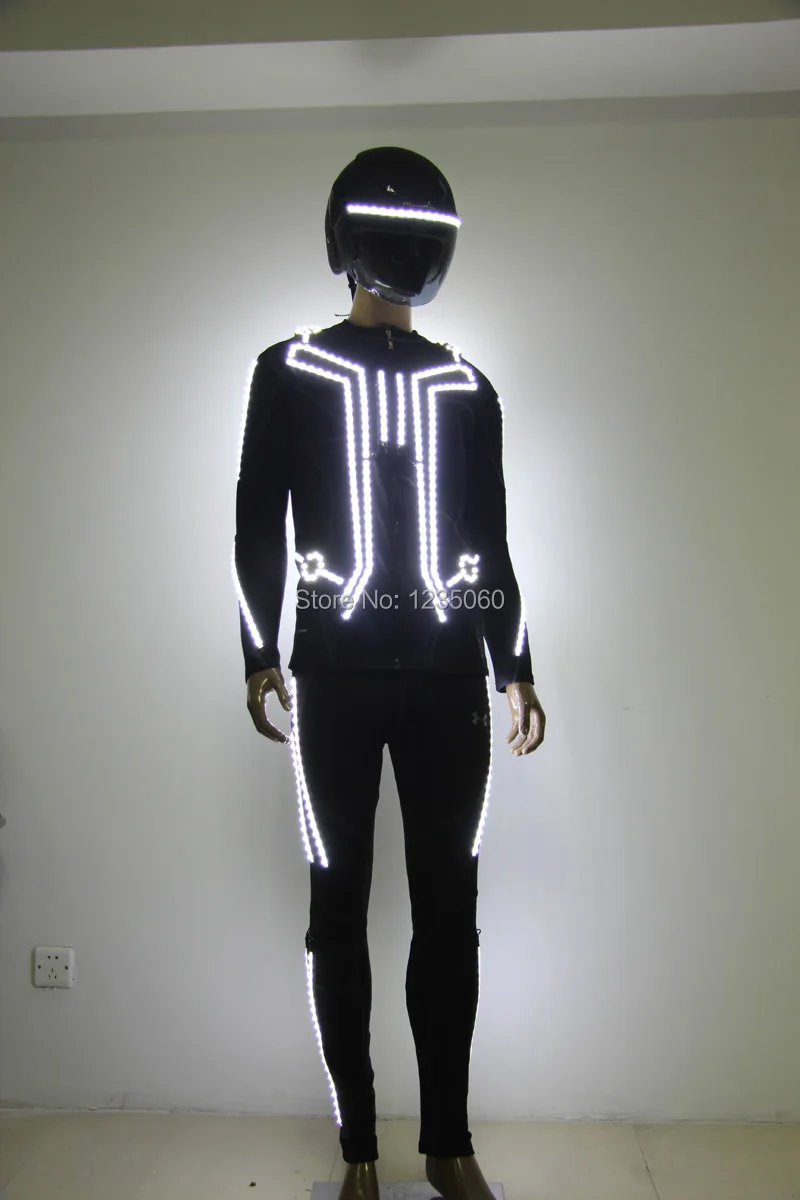 Новый дизайн 2020 светодиодный костюм робота светящаяся одежда светодиодные