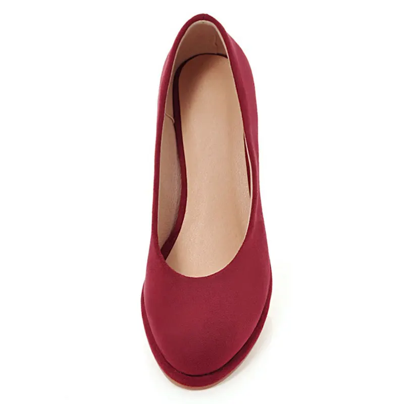 

Fanyuan plus size 33-43 fashion spring autumn women party shoes sexy solid suede Platform high heels Wedding shoes zapatos mujer