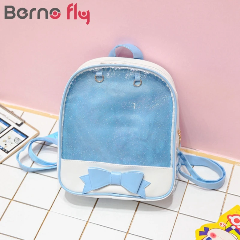 BERNO Fly Kawaii прозрачные отверстия в форме сердца Lolita Студенческая школьная сумка