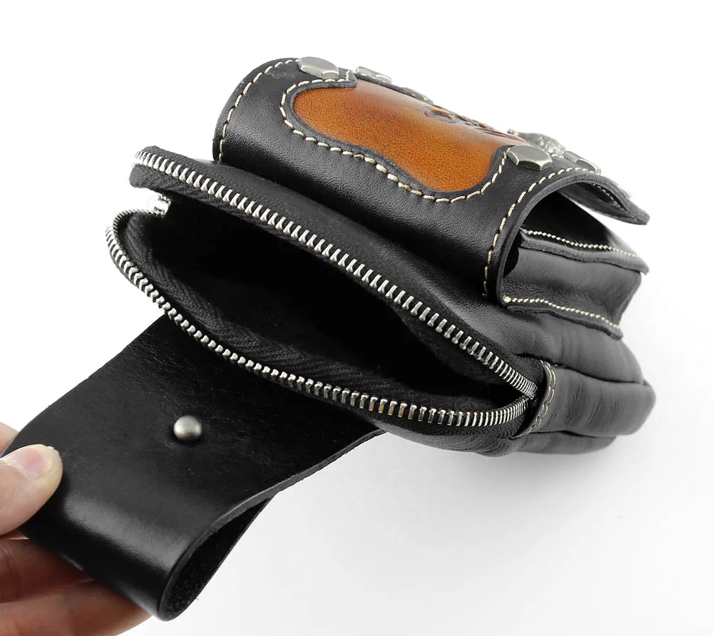 Мужской винтажный Байкерский поясной кошелек из натуральной кожи|waist pouch|waist belt