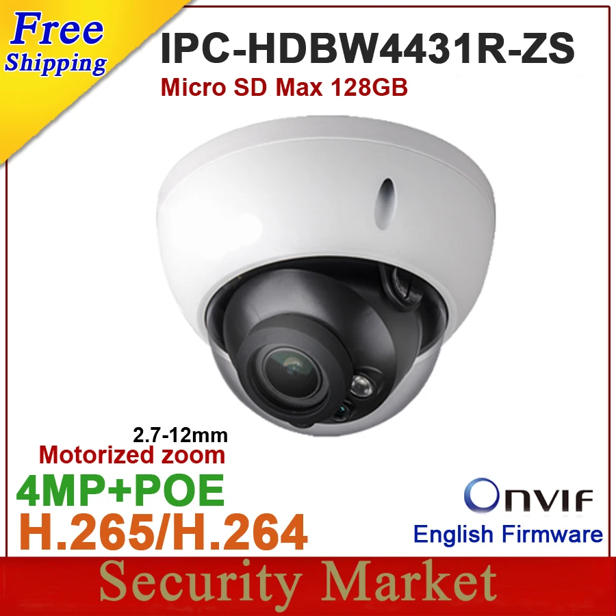 dahua 4MP IPC-HDBW4431R-ZS обновленная IPC-HDBW4433R-ZS IP 2,7 мм~ 12 мм VF объектив камеры POE